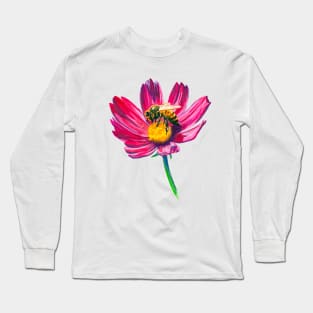 Pink Cosmo with Bee Long Sleeve T-Shirt